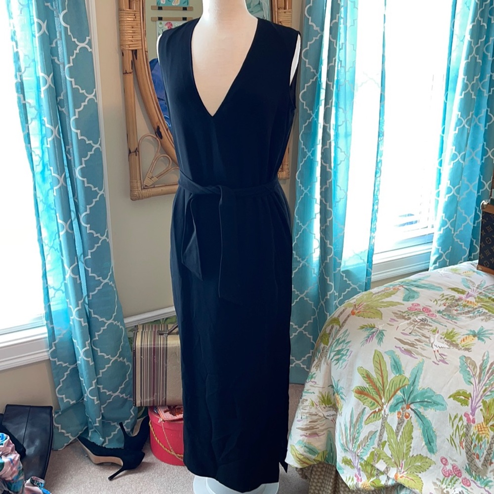 EMANUEL UNGARO black dress vneck 6